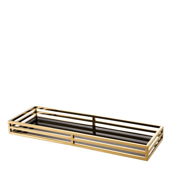 Tray Ersa rectangular gold finish