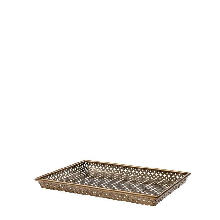 Tray Sirenuse S antique brass finish