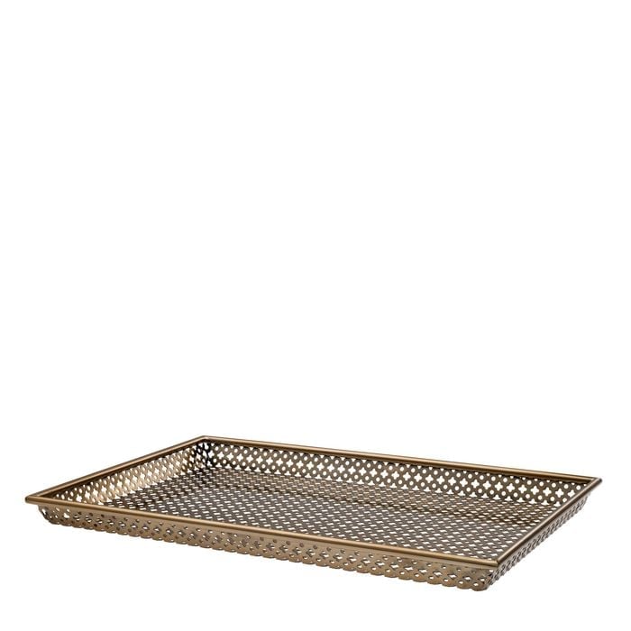 Tray Sirenuse L antique brass finish