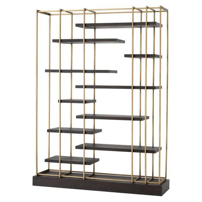 Cabinet Ward brushed brass finish coffee oak venee