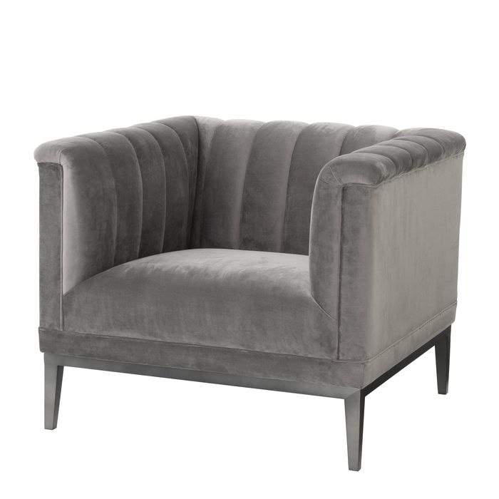 Chair Raffles roche porpoise grey velvet 