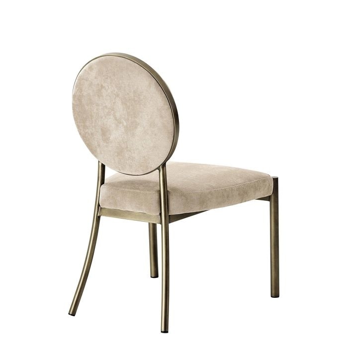 Dining Chair Scribe dark brass greige velvet