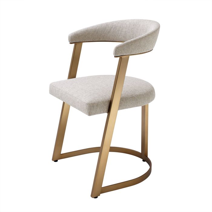 Dining Chair Dexter loki natural brushed brass fin