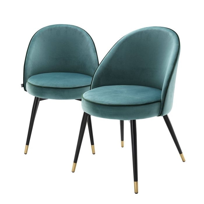 Dining Chair Cooper roche turquoise velvet set of2