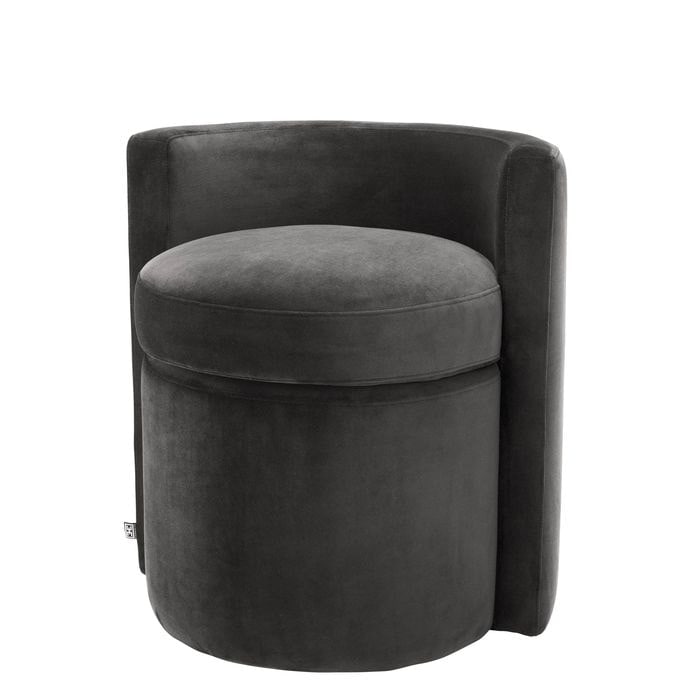 Stool Arcadia roche dark grey velvet