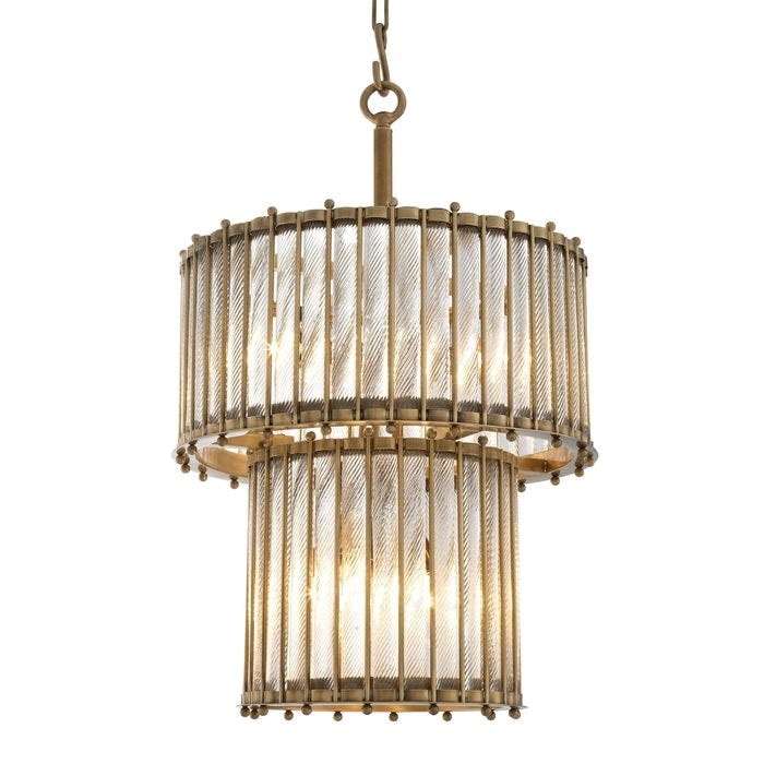 Lantern Tiziano Double antique brass finish