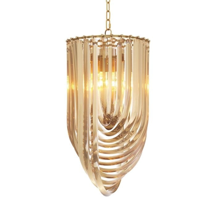 Chandelier Murano champagne ? 35 x H. 65 cm