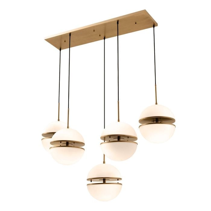 Hanging Lamp Spiridon 5 light antique brass finish