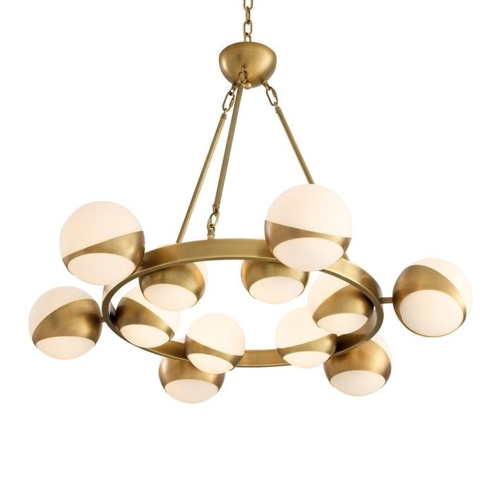 Chandelier Piazetta antique brass finish