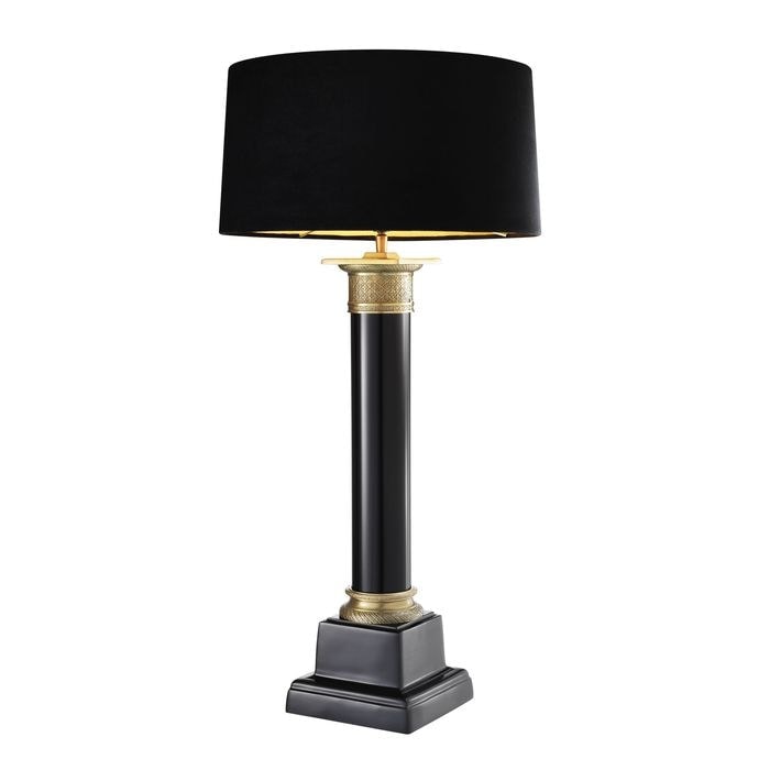 Table Lamp Monaco black/ant brass finish incl shad