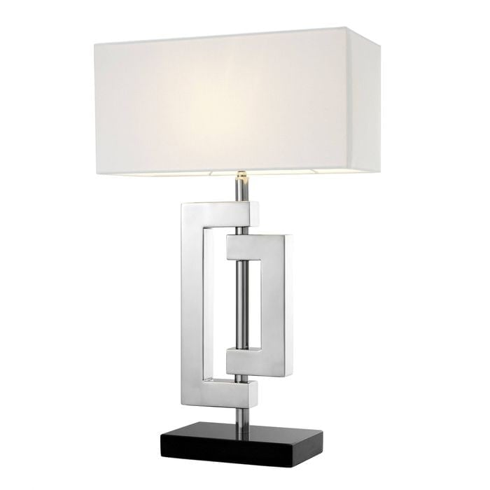 Table Lamp Leroux polished ss incl shade