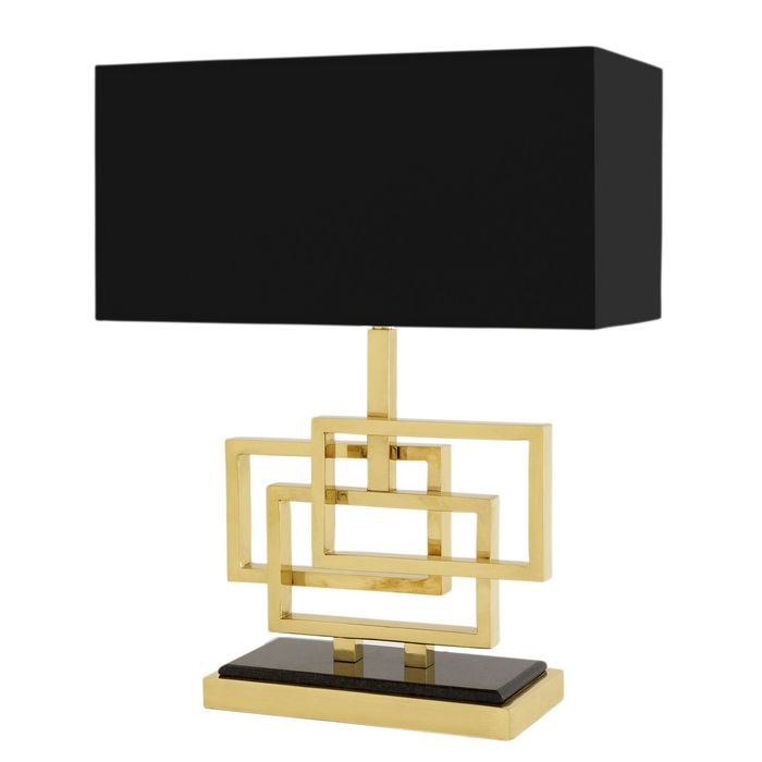 Table Lamp Windolf polished brass incl shade