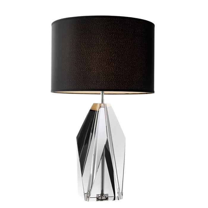 Table Lamp Setai smoke crystal glass incl shade 