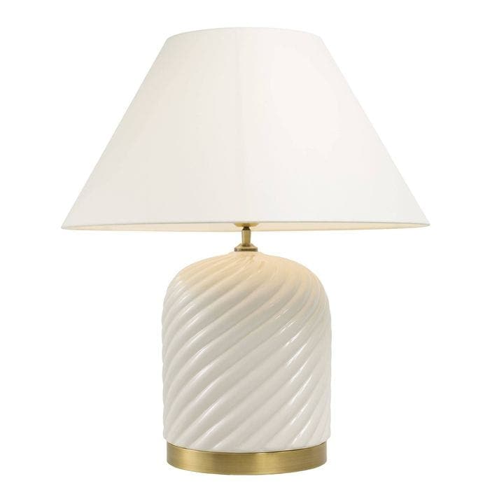 Table Lamp Savona white ceramic incl shade