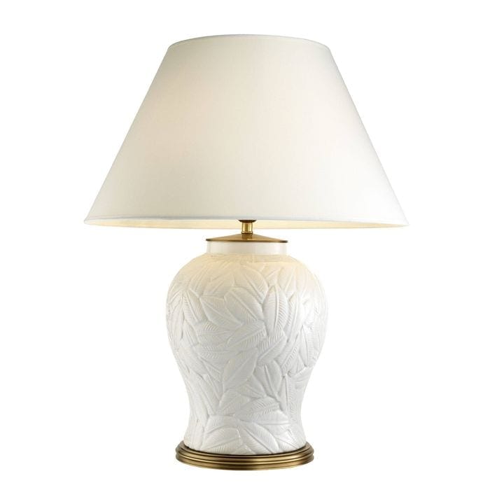 Table Lamp Cyprus white ceramic incl shade