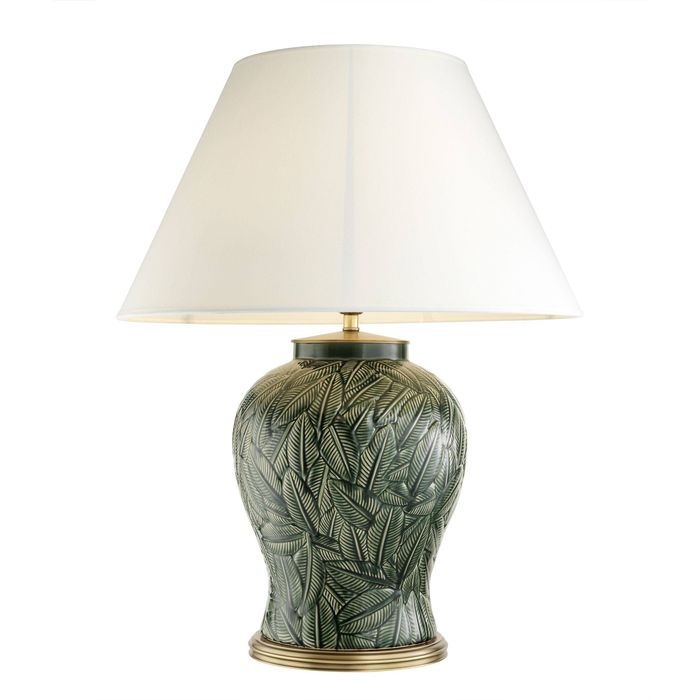 Table Lamp Cyprus green ceramic incl shade