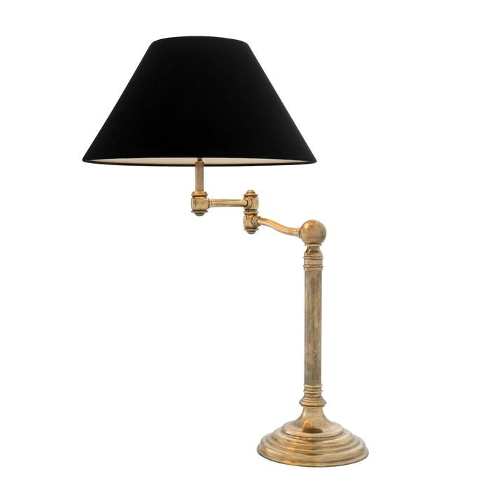 Table Lamp Regis vintage brass finish incl shade 