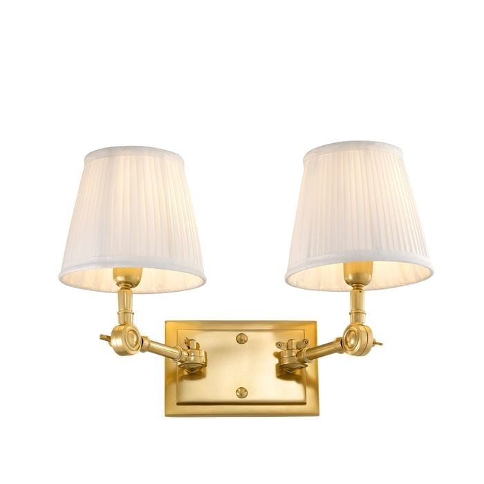 Wall Lamp Wentworth Double gold finish incl white