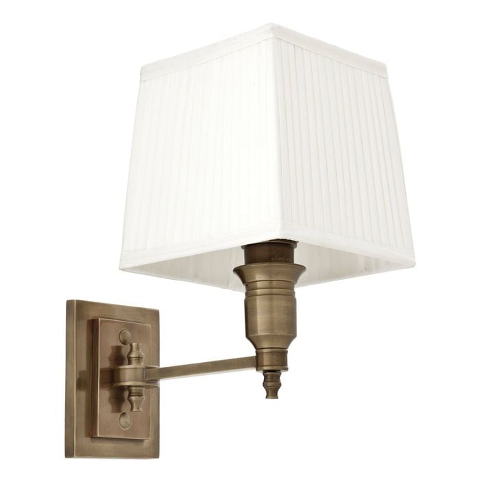 Wall Lamp Lexington Single ant brass incl white sh
