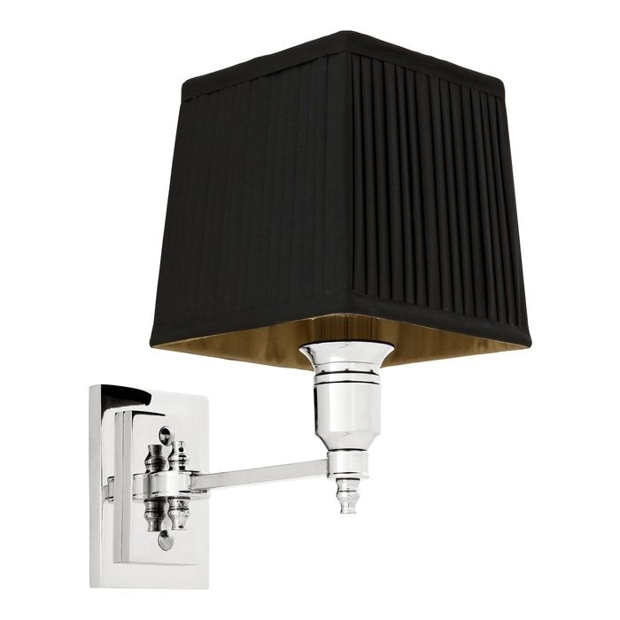 Wall Lamp Lexington Single nickel incl black shade
