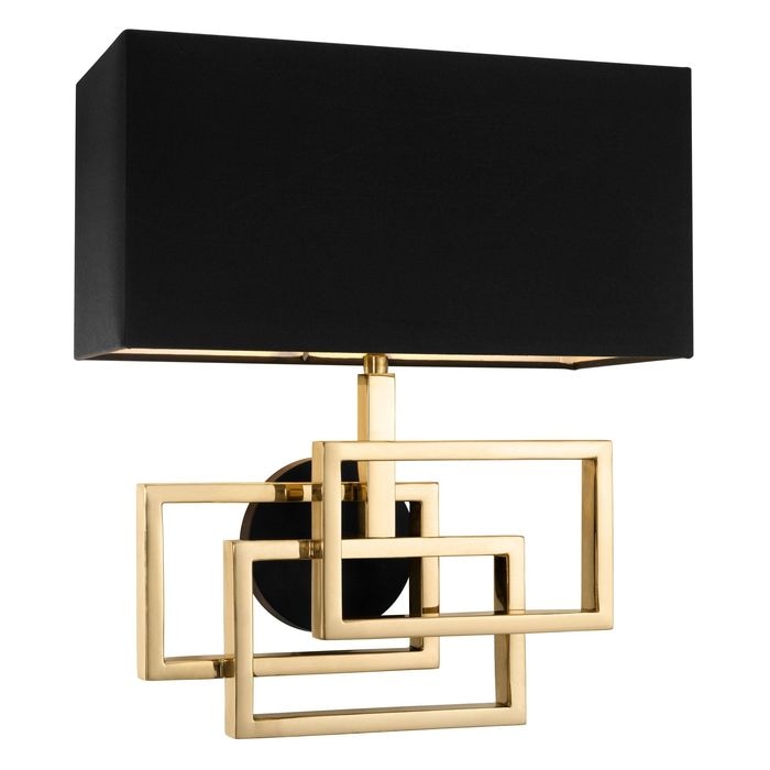 Wall Lamp Windolf polished brass incl shade