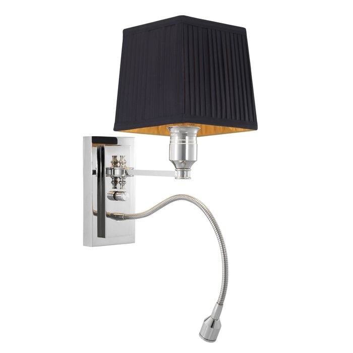 Wall Lamp Ellington nickel finish incl black shade