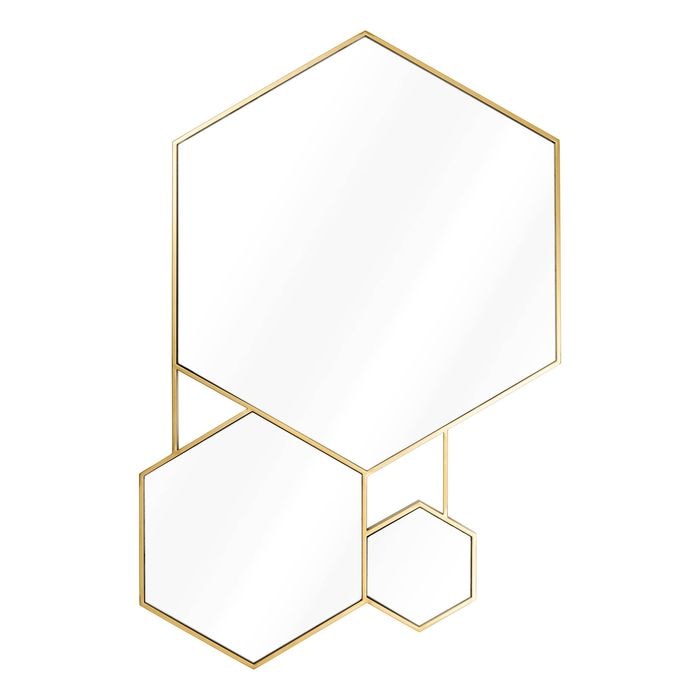 Mirror Hexa gold finish