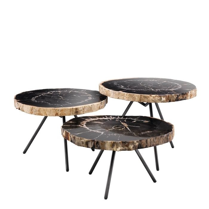 Coffee Table De Soto dark range set of 3