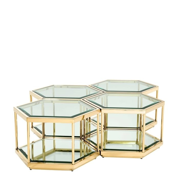 Coffee Table Sax gold finish set of 4