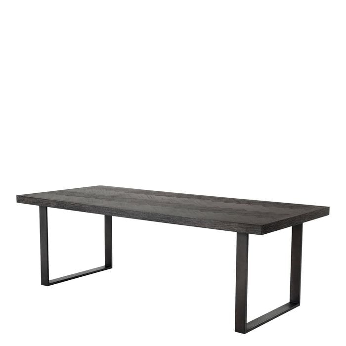 Dining Table Melchior charcoal oak veneer 230 cm 