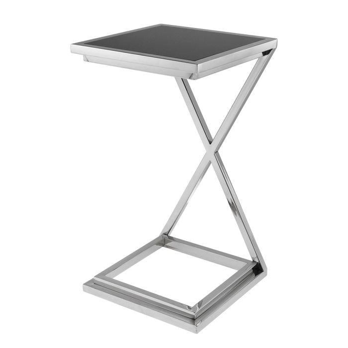 Side Table Cross nickel finish