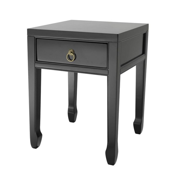 Side Table Chinese Low waxed black finish