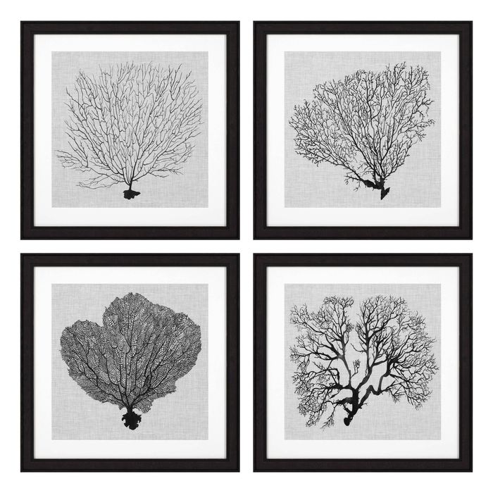 Prints EC 289 Shadow Sea Fans set of 4