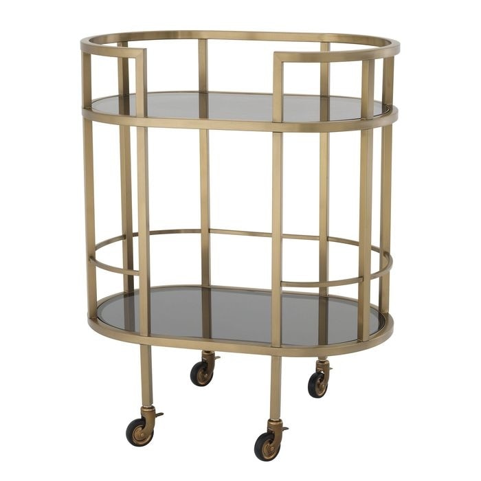 Trolley Townhouse brushed brass finish smoke glass