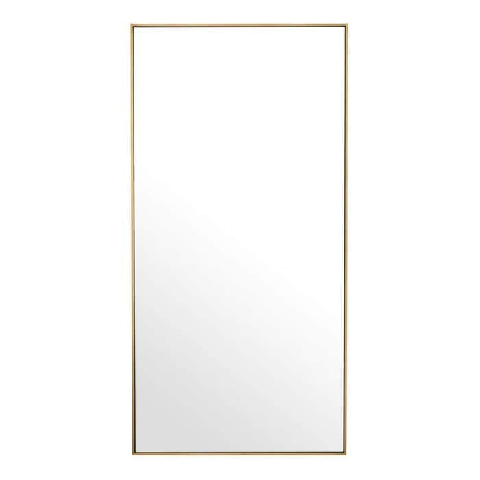 Mirror Redondo brushed brass finish 90 x 180 cm