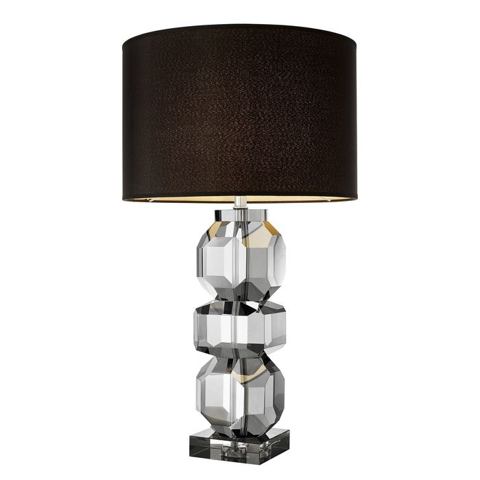 Table Lamp Mornington smoke crystal incl shade 