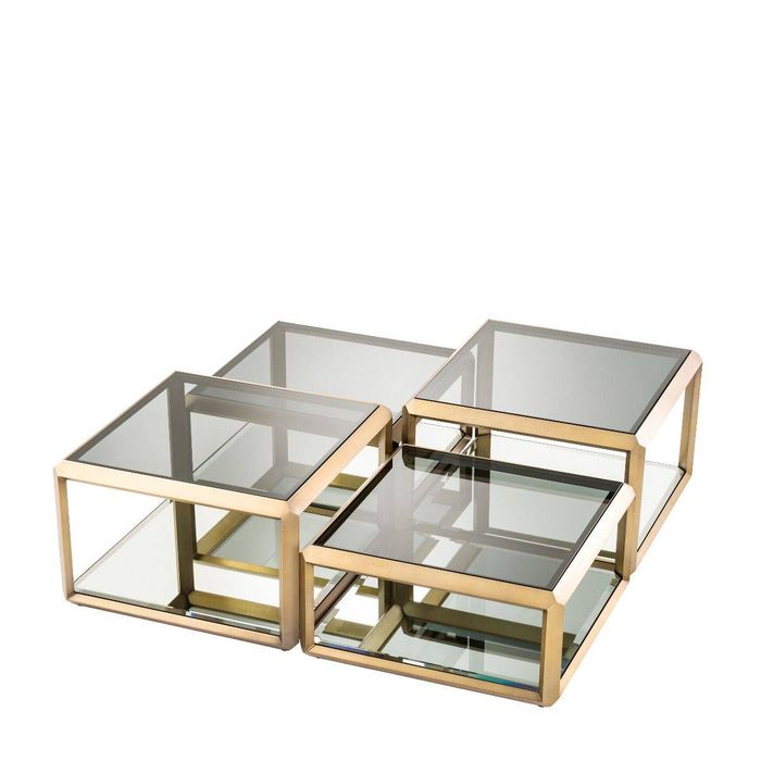 Coffee Table Callum brushed brass finish set of 4