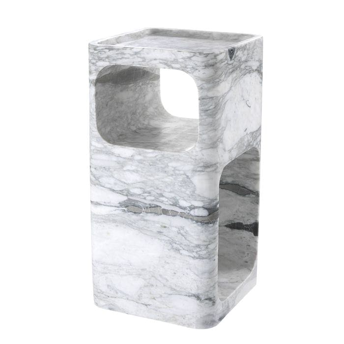 Side Table Adler white marble 28 x 28 x H. 55 cm