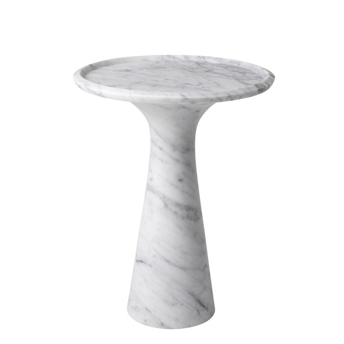 Side Table Pompano low white carrera marble