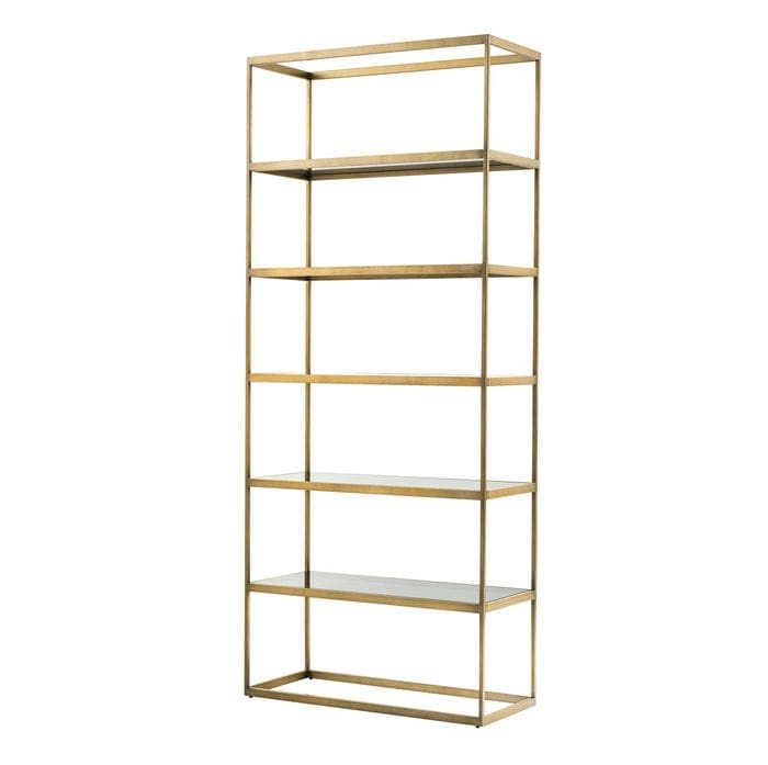Cabinet Omega brushed brass finish smoke glass