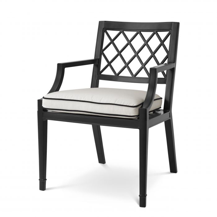 Dining Chair Paladium with arm outdoor matte black