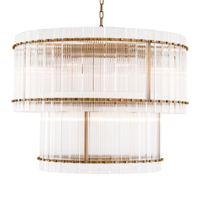 Chandelier Ruby L antique brass finish 