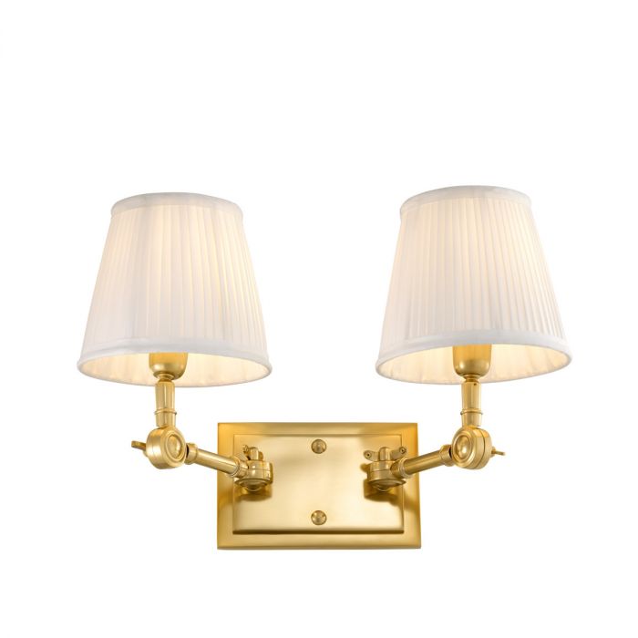 Wall Lamp Wentworth Double gold finish incl white