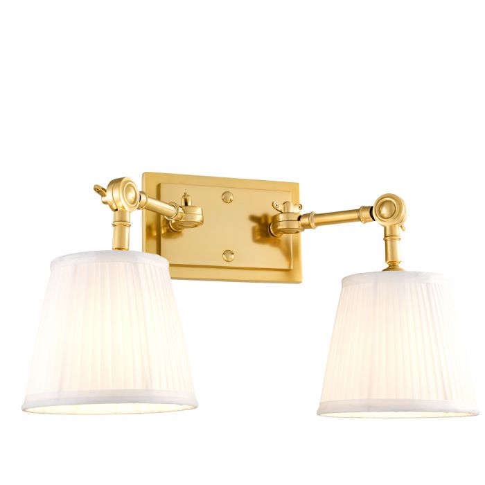 Wall Lamp Wentworth Double gold finish incl white