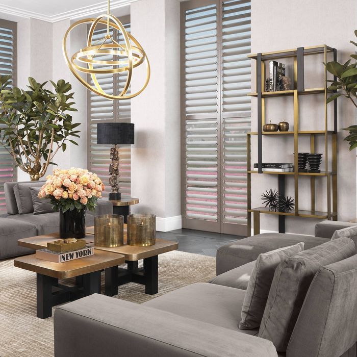 Chandelier Cassini antique brass finish