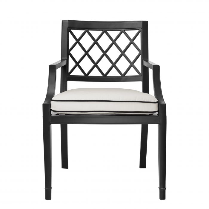 Dining Chair Paladium with arm outdoor matte black
