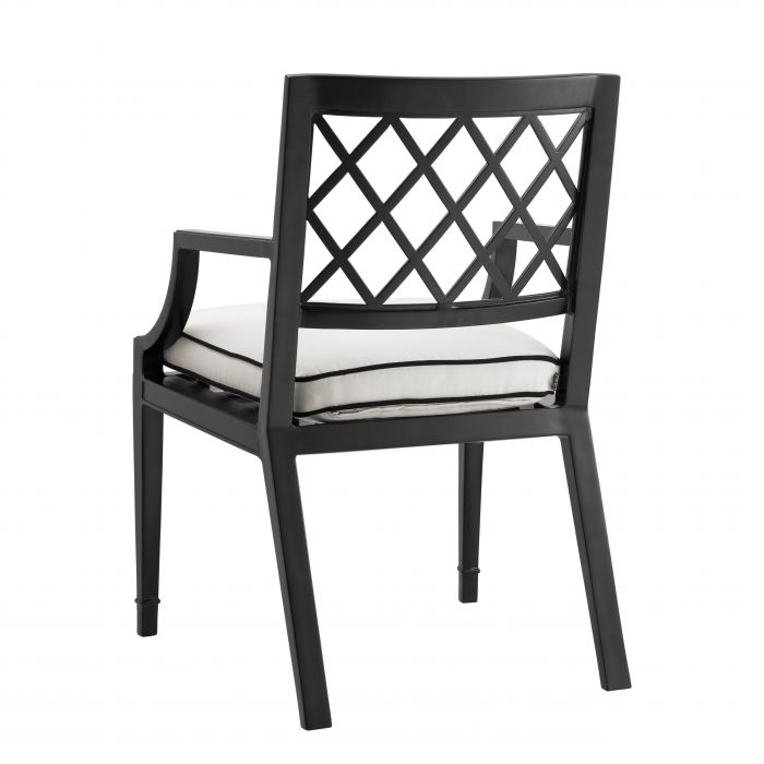 Dining Chair Paladium with arm outdoor matte black