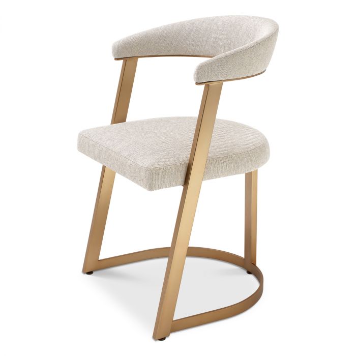 Dining Chair Dexter loki natural brushed brass fin