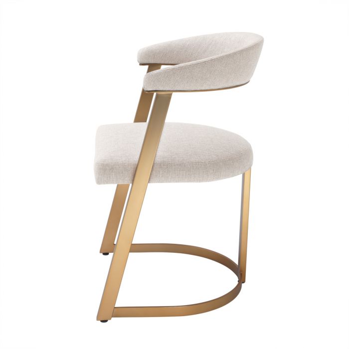 Dining Chair Dexter loki natural brushed brass fin