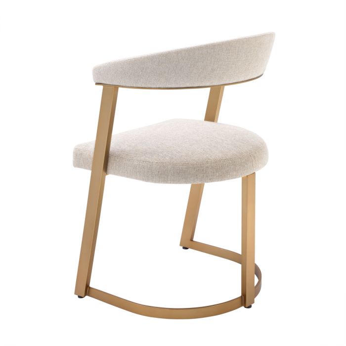 Dining Chair Dexter loki natural brushed brass fin